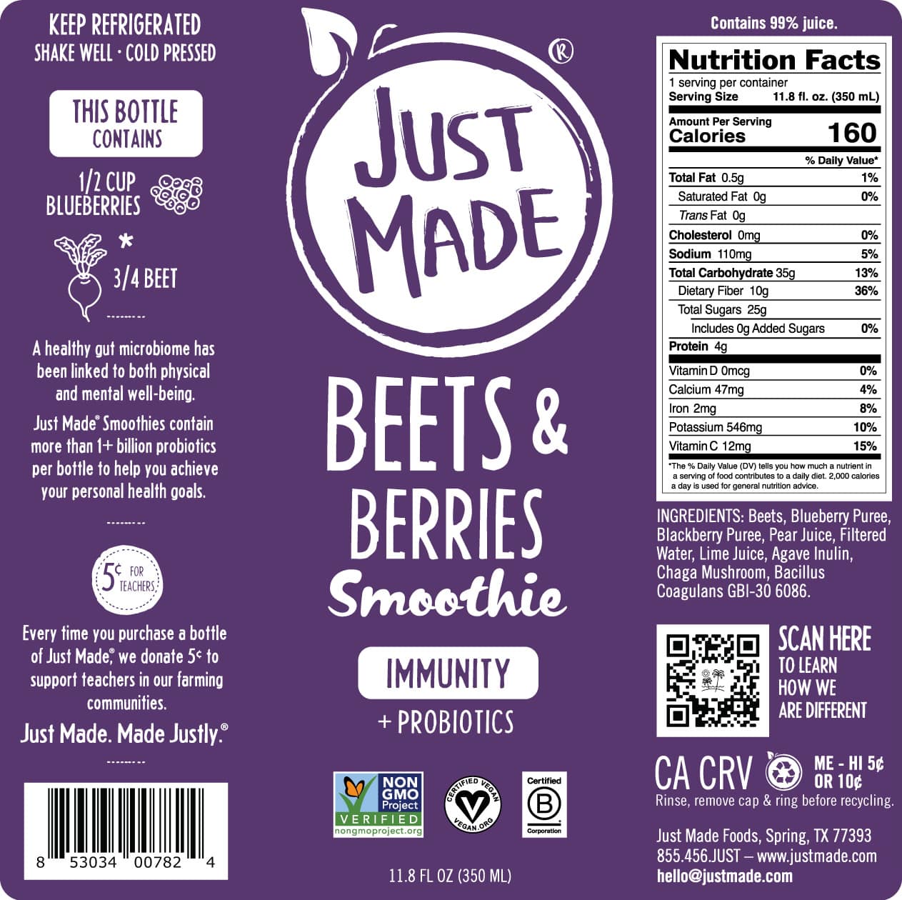 BEETS & BERRIES PROBIOTIC SMOOTHIE Just Made